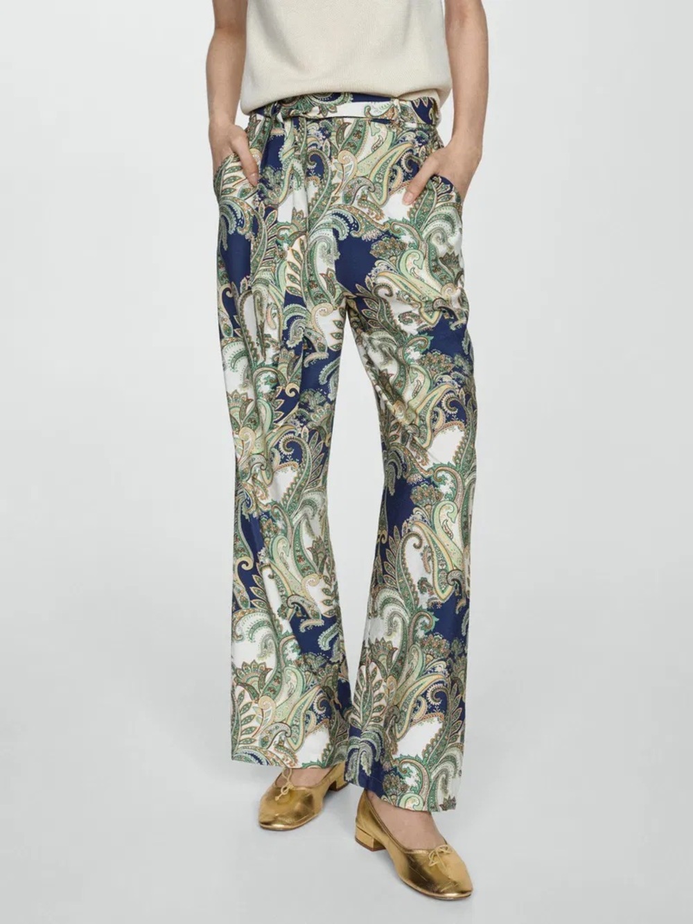 NWT- INDUSTRY Republic Clothing Paisley Relaxed Straight Leg Satin Pants